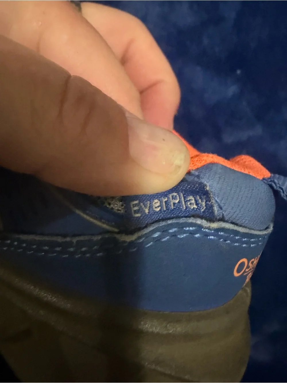 OshKosh B’gosh Baby Boy Size 7 Blue Orange Sneakers